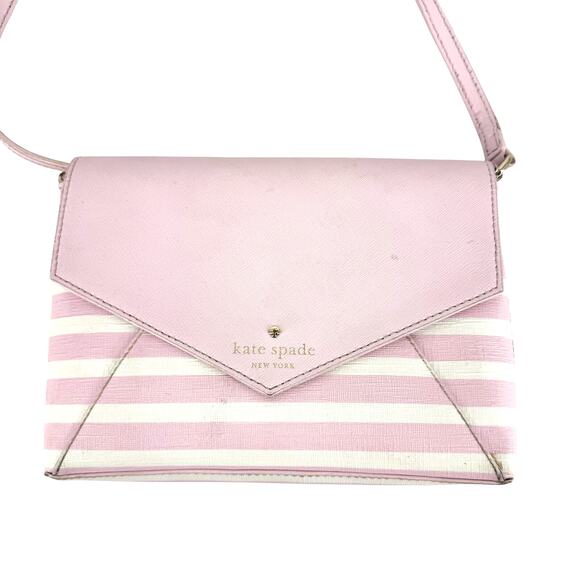 Kate Spade Fairmount Square Monday striped crossbody bag in pink - Picture 2 of 4